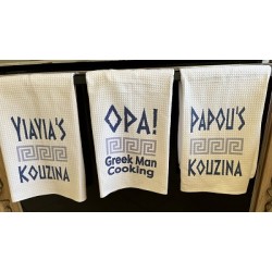 Greek Theme Dish, Tea, Kitchen Towel